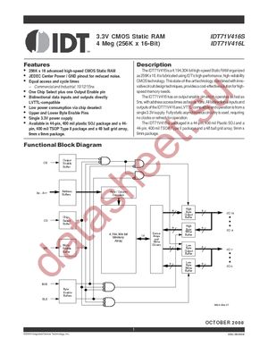 IDT71V416L15YGI8 datasheet  